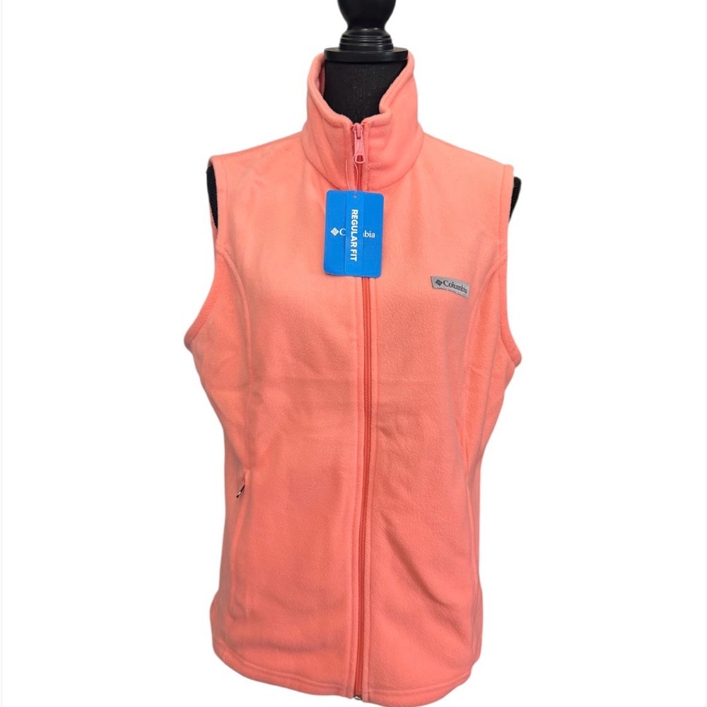 NWT Columbia Women's Benton Springs Fleece Vest, Size LARGE Peach